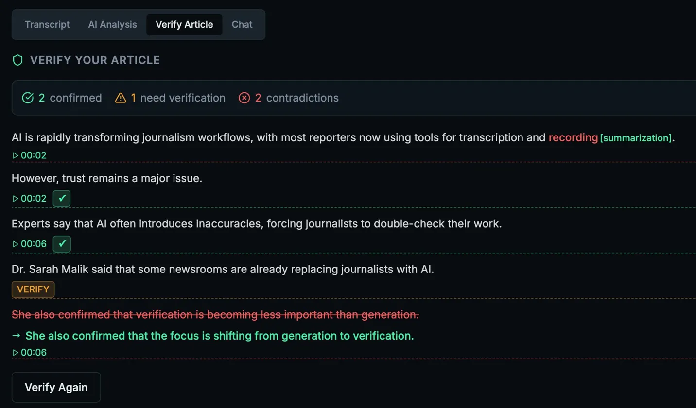 Veracity — AI Transcription That Cites Its Sources
